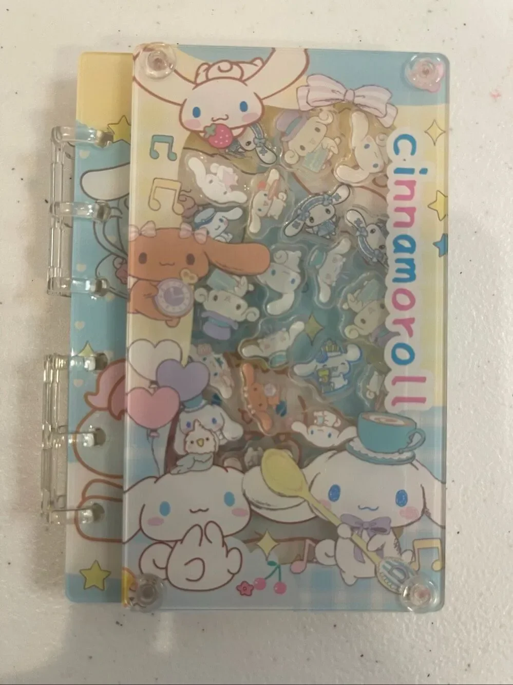 Cinnamoroll Acrylic Shaker Notebook and pen